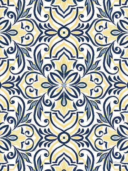 Cat Thurman Designs CTD212 - CTD212 - Navy and Yellow Tile - 12x16 Tile, Folk Art Design, Yello, Blue from Penny Lane