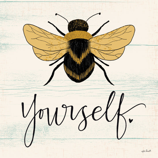 Katie Doucette KD191 - KD191 - Bee Yourself - 12x12 Inspirational, Bee Yourself, Typography, Signs, Textual Art, Bee, Wood Background from Penny Lane
