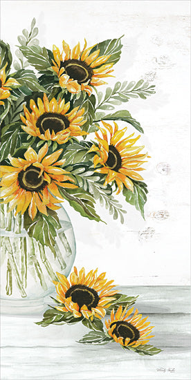 Cindy Jacobs CIN3715 - CIN3715 - Sunflowers for You - 9x18 sunflowers, yellow petals, green leaves, bouquet in vase, wooden surface, cheerful flowers, rustic decor, watercolor sunflowers, farmhouse charm, seasonal floral from Penny Lane