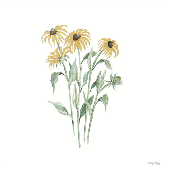 Cindy Jacobs CIN4363 - CIN4363 - Black-eyed Susan Botanical - 12x12 yellow wildflowers, watercolor daisies, simple floral sprigs, botanical artwork, white background florals, minimalist flower art from Penny Lane