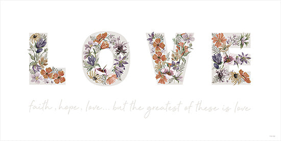 Cindy Jacobs CIN4371 - CIN4371 - The Greatest is Love - 18x9 typography art, floral lettering, love quote, mixed wildflowers, inspirational decor, romantic floral type from Penny Lane