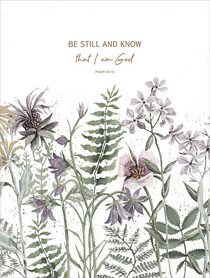 Cindy Jacobs CIN4377 - CIN4377 - Be Still and Know - 12x16 bible verse art, inspirational floral poster, Psalm 46:10, watercolor flowers and leaves, calming scripture wall art, peaceful decor from Penny Lane