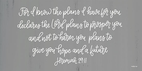 Imperfect Dust DUST282 - DUST282 - For I Know    - 30x16 jeremiah 29:11, scripture art, faith quote, Christian wall decor, grey background, inspirational scripture, religious typography from Penny Lane