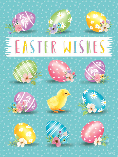 Elizabeth Tyndall ET572 - ET572 - Easter Wishes Easter Eggs - 12x16 easter eggs, chick, pastel colors, floral decorations, easter theme, spring celebration from Penny Lane