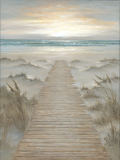 Georgia Janisse JAN294 - JAN294 - The Path - 12x16 beach path, wooden boardwalk to ocean, coastal sand dunes, serene seascape, pastel sunset, peaceful shore, coastal home decor, soft colors from Penny Lane