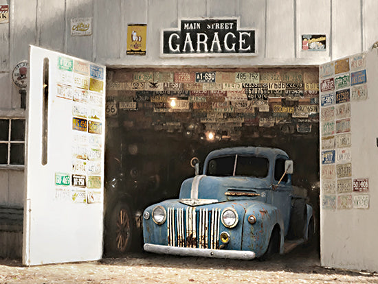 Lori Deiter LD3229 - LD3229 - Ole Blue - 16x12 classic truck, old garage, vintage decor, license plates, rustic tools, historical vibe, automotive nostalgia, antique repair shop, Americana style from Penny Lane