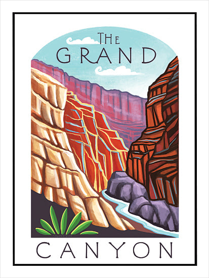 Elizabeth Tyndall ET122 - ET122 - The Grand Canyon - 12x16 Travel, The Grand Canyon, Typography, Signs, Textual Art, Landscape, Canyon, River, Colorado River from Penny Lane