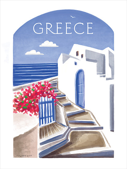 Elizabeth Tyndall ET125 - ET125 - Greece - 12x16 Travel, Greece, Typography, Signs, Textual Art, Landscape, Building, Gate, Flowers, Sea from Penny Lane