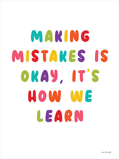 Yass Naffas Designs YND439 - YND439 - How We Learn - 12x16 Children, Inspirational, Making Mistakes is Okay, It's How We Learn, Typography, Signs, Textual Art, Rainbow Colors from Penny Lane