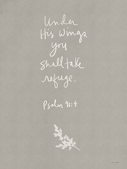 Annie LaPoint ALP2470 - ALP2470 - Under His Wings - 12x16 Religious, Under His Wings You Should Take Refuge, Psalm, Bible Verse, Typography, Signs, Textual Art, Leaves from Penny Lane