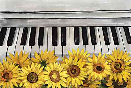 Cloverfield & Co. CC243 - CC243 - Sunflower Keys - 18x12 Flowers, Sunflowers, Yellow Sunflowers, Piano, Piano Keys from Penny Lane