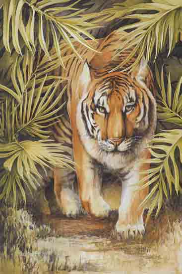 Cloverfield & Co. CC253 - CC253 - Jungle Tiger - 12x18 Tiger, Wildlife, Leaves, Jungle, Tropical from Penny Lane