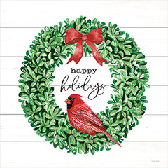 CIN3995LIC - Happy Holidays Cardinal Wreath   - 0