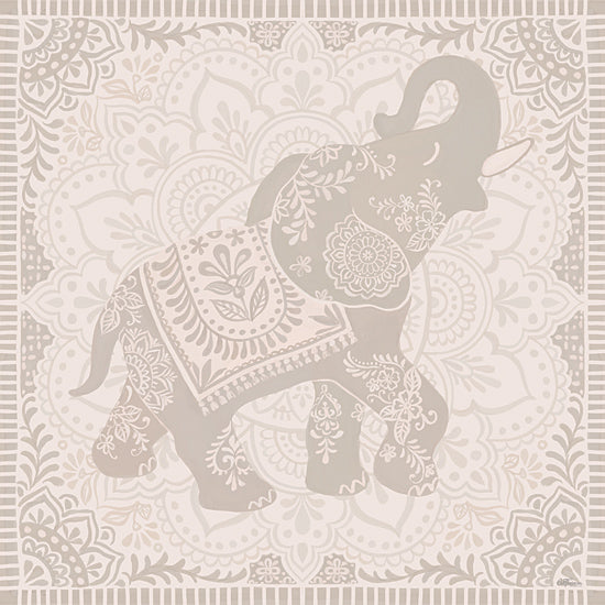 Cat Thurman Designs CTD204 - CTD204 - Indo Elephant - 12x12 Elephant, Indonesia Elephant, Gray, White, Neutral Palette, Patterns from Penny Lane