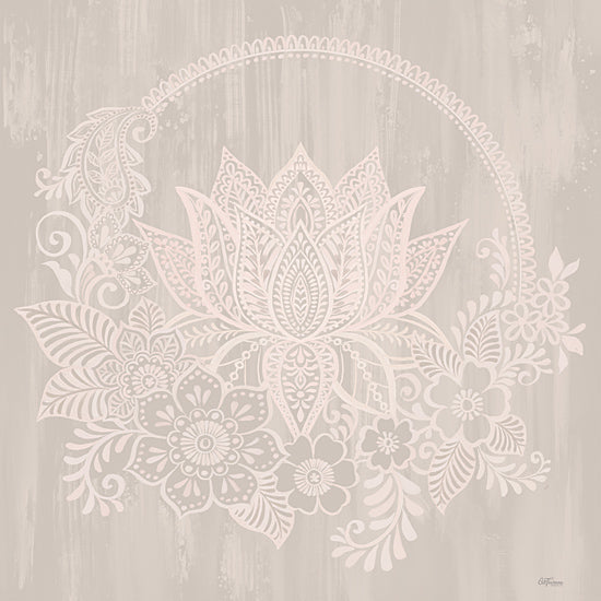 Cat Thurman Designs CTD205 - CTD205 - Lovely Lotus - 12x12 Flowers, Lotus, Wreath, Gray, White, Neutral Palette, Patterns from Penny Lane