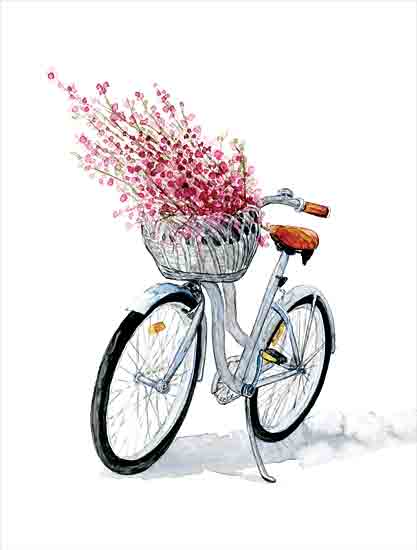 Dogwood Portfolio DOG285 - DOG285 - Flower Bicycle III - 12x16 Flowers, Basket, Bicycle, Bike, Blue Bike, Red Flowers from Penny Lane
