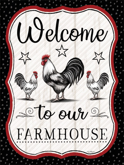 Elizabeth Tyndall ET345 - ET345 - Welcome to Our Farmhouse - 12x16 Home, Welcome to our Farmhouse, Typography, Signs, Rooster, Stars, Farmhouse/Country from Penny Lane