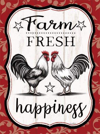 Elizabeth Tyndall ET346 - ET346 - Farm Fresh Happiness - 12x16 Inspirational, Farm Fresh Happiness, Typography, Signs, Roosters, Stars, Farmhouse/Country from Penny Lane