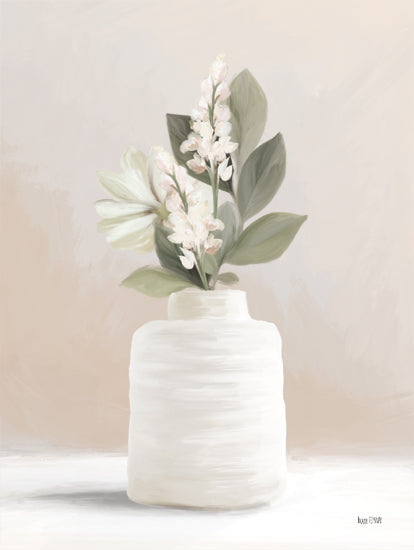 House Fenway FEN1068 - FEN1068 - Bespoken Delphinium - 12x16 Flowers, Delphinium, White Delphiniums, Vase, White Vase, Neutral Palette from Penny Lane