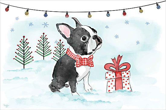 Mollie B. MOL2783 - MOL2783 - Christmas Boston Dog - 18x12 Christmas, Holidays, Dog, Boston Terrier, Winter, Presents, Christmas Lights, Christmas Trees, Watercolor from Penny Lane
