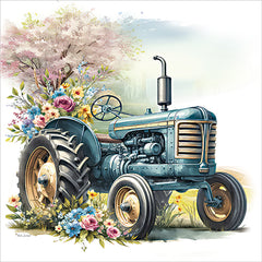 ND372 - Spring Floral Tractor I - 12x12