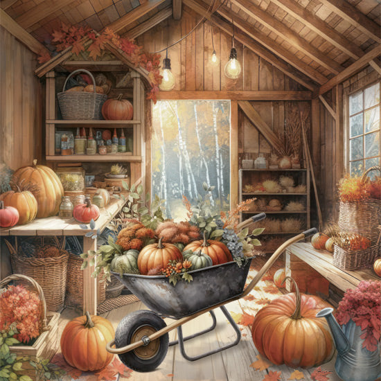 Nicole DeCamp ND553 - ND553 - Pumpkins Galore - 12x12 Fall, Pumpkins, Garden Shed, Wheelbarrow, Flowers, Baskets, Pots, Work Tables from Penny Lane