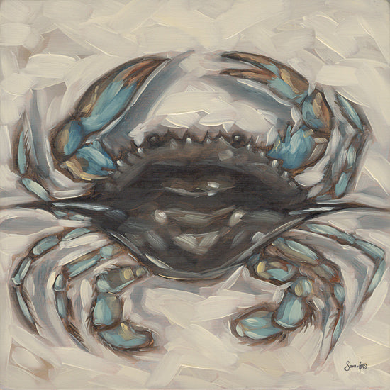 Sara G. Designs SGD210 - SGD210 - Feeling Crabby 1 - 12x12 Coastal, Crab, Blue Crab, Brush Strokes from Penny Lane