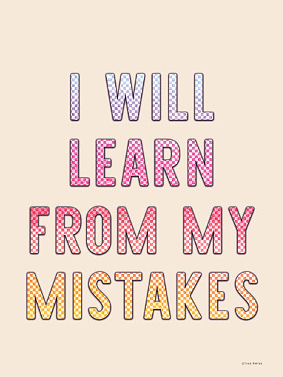 Yass Naffas Designs YND454 - YND454 - Learn from My Mistakes - 12x16 Inspirational, I Will Learn From My Mistakes, Typography, Signs, Textual Art, Checkered, Motivational from Penny Lane