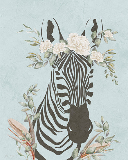Yass Naffas Designs YND495 - YND495 - Safari Zebra Dreaming - 12x16 Whimsical, Zebra, Safari, Flowers, White Flowers, Greenery, Floral Crown from Penny Lane
