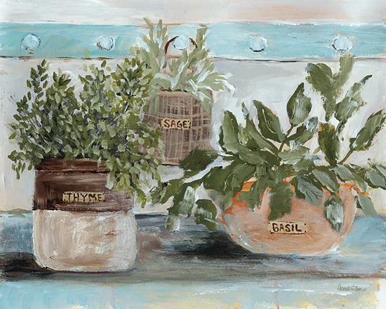 Amanda Hilburn AH291 - AH291 - Culinary Companions - 16x12 herb pots, thyme sage basil, kitchen decor, rustic herbs from Penny Lane