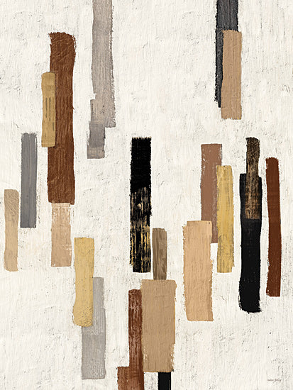 Amber Sterling AS346 - AS346 - Harmonious Complexity II - 12x16 abstract shapes, earthy color scheme, modern rustic art, textured painting, geometric elements, artistic expression, contemporary home decor, minimalist brush strokes, warm neutral tones, interior design from Penny Lane
