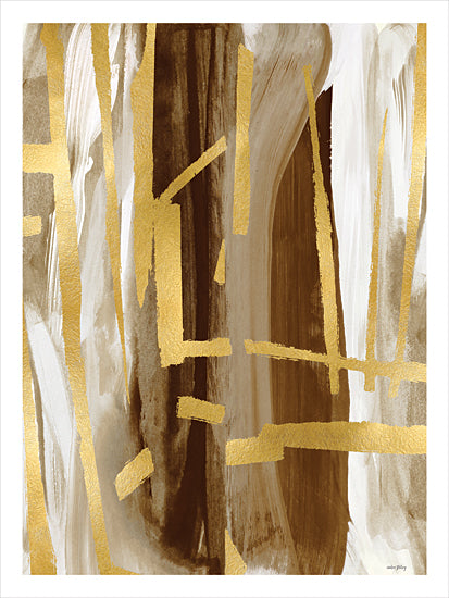 Amber Sterling AS558 - AS558 - Golden Stripes - 12x16 abstract, backgrounds & patterns, gold, brushstrokes, texture, lines, contemporary, painterly, mixed media, neutral from Penny Lane