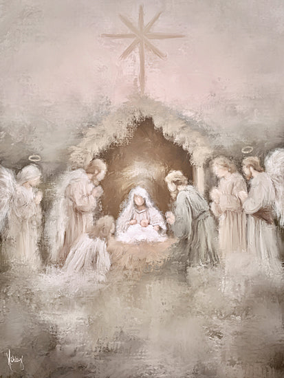 Ashley Bradley BRAD245 - BRAD245 - Behold - 12x16 Nativity scene, Mary, Joseph, angels, baby Jesus from Penny Lane