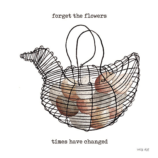 Cindy Jacobs CIN4569 - CIN4569 - Forget the Flowers - 12x12 wire basket, eggs, minimalist, text art, typography, humor, forget the flowers, modern farmhouse, witty saying, word art from Penny Lane