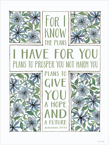 Cindy Jacobs CIN4656 - CIN4656 - The Plans I Have for You Cross - 12x16 scripture wall art, Jeremiah 29:11, green floral cross, hope and future quote, religious typography, inspirational verse, Christian decor, watercolor flowers, peaceful art, botanical background from Penny Lane