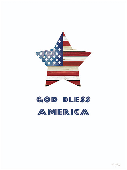 Cindy Jacobs CIN4675 - CIN4675 - God Bless America Star - 12x16 patriotic star, American flag star, red white blue, God Bless America text, rustic Americana, Independence Day art, USA pride, typography poster from Penny Lane
