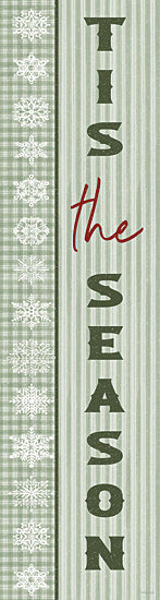 Cindy Jacobs CIN4742 - CIN4742 - Tis the Season Sign - 5x20 tis the season text design with snowflakes, Christmas typography art, striped green background, holiday pattern decorative wall art from Penny Lane