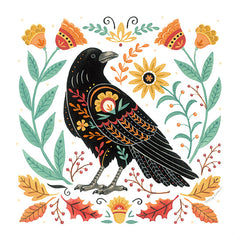 DS2435 - Autumn Folk Friends - Crow - 12x12