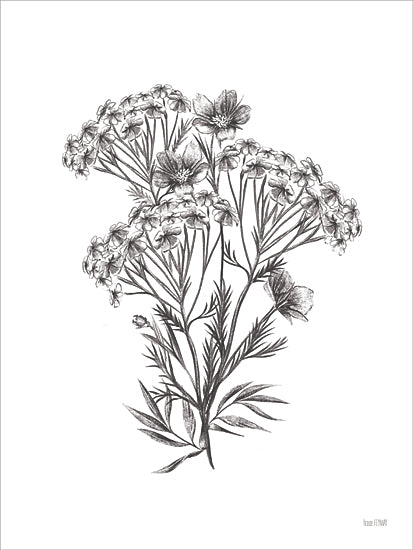 House Fenway FEN1291 - FEN1291 - Wildflower Sketch II - 12x16 never stop growing, floral bouquet, peonies, ranunculus, dark moody background, inspirational quote, bold typography, feminine floral art, growth mindset decor, hand-painted flowers, motivational wall art, blush and magenta blooms, dramatic botanical print, modern floral statement, word art, elegant encouragement art from Penny Lane