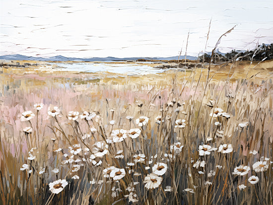 Heidi Kuntz HK196 - HK196 - The Perfect Lunch Spot   - 16x12 field of flowers, impressionist painting, pink tones, wildflowers, countryside landscape, painterly brushwork from Penny Lane