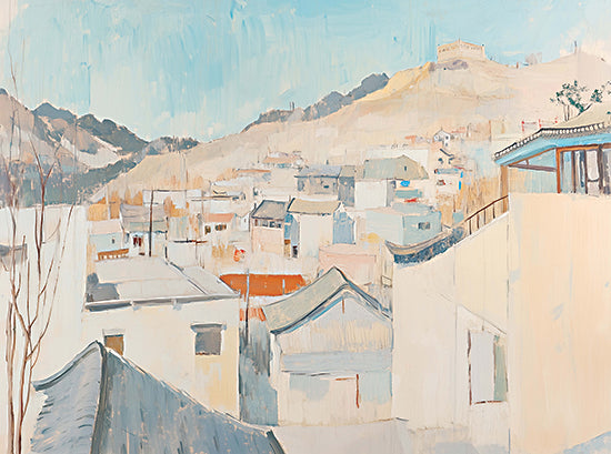 Heidi Kuntz HK543 - HK543 - Pastel Cityline - 16x12 Mountains, Hillside Village, Pastel Colors, Peaceful Scene, Country Life, Landscape from Penny Lane