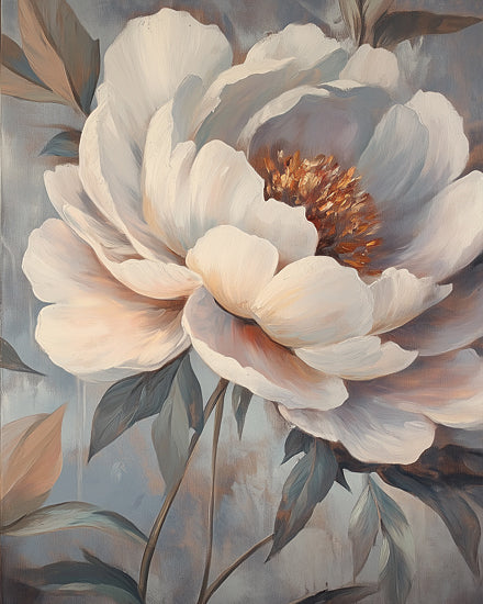 Heidi Kuntz HK621 - HK621 - Peony Duet I - 12x16 large white flower, close-up floral painting, macro petals, soft color tones, gentle texture, romantic nature art, modern floral composition from Penny Lane