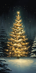 HK654 - Glimmering Christmas Tree - 9x18