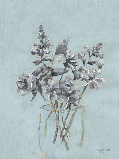 Jennifer Holden HOLD167 - HOLD167 - Ashen Blooms - 12x16 Modern floral painting, minimalist bouquet, abstract vase, muted tones, painterly brush strokes, simple flower sketch, contemporary decor from Penny Lane