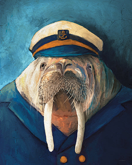 Kamdon Kreations KAM1004 - KAM1004 - Captain Russ - 12x16 walrus in captain uniform, anthropomorphic sea creature, humorous nautical animal, whimsical walrus portrait from Penny Lane