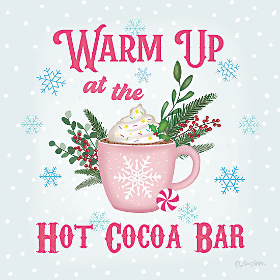 Lisa Larson LAR733 - LAR733 - Warm Up at the Hot Cocoa Bar - 12x12 hot cocoa bar sign, mug, whipped cream, holiday typography from Penny Lane