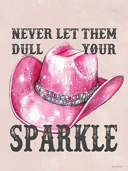 lettered & lined LET1276 - LET1276 - Cowgirl Sparkle I - 12x16 cowgirl, pink hat, sparkle, typography, inspirational, feminine, western from Penny Lane