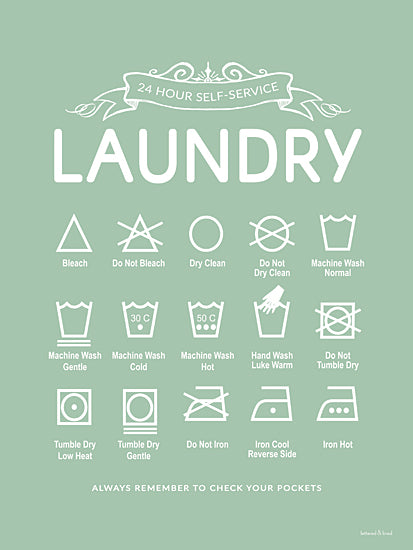 lettered & lined LET1444 - LET1444 - Laundry Symbols Green - 12x16 laundry today or naked tomorrow sign, humorous laundry quote, green farmhouse decor, typography wall art, laundry room sign, decorative frame, modern farmhouse style from Penny Lane