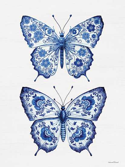 lettered & lined LET1534 - LET1534 - Toile Butterflies - 12x16 animals, botanical, backgrounds & patterns, insects, stylized animals, floral, butterfly, delftware, chinoiserie, ornate, decorative, vintage, digital illustration, blue from Penny Lane