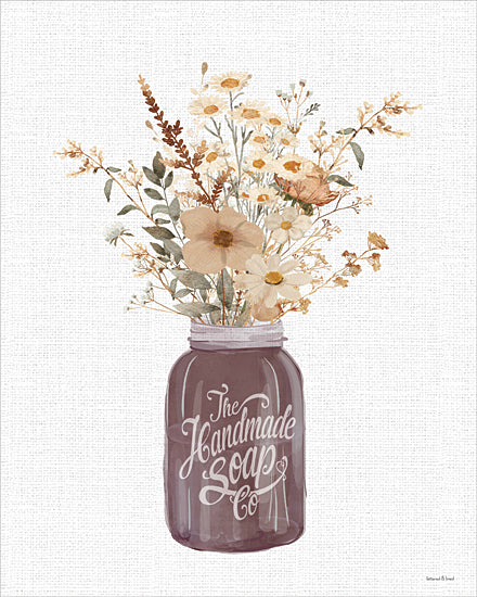 lettered & lined LET1631 - LET1631 - Harvest Bouquet 1 - 12x16 handmade soap company mason jar,flower bouquet in jar,botanical farmhouse illustration,wildflowers arrangement,rustic craft market aesthetic,country home decor floral art,watercolor floral still life from Penny Lane